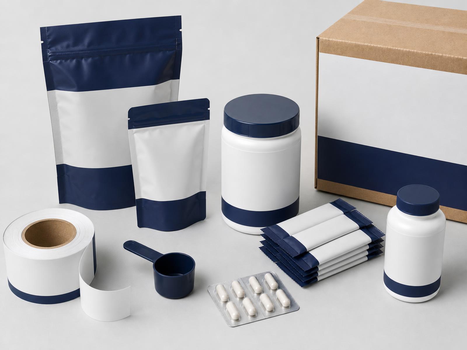 Opciones de packaging: doypacks, botes, sticks y etiquetas